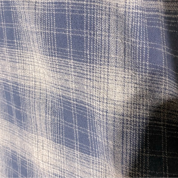Wind River Blue Grey Cotton Plaid Long Sleeve Button Up Shirt L - Picture 6 of 14